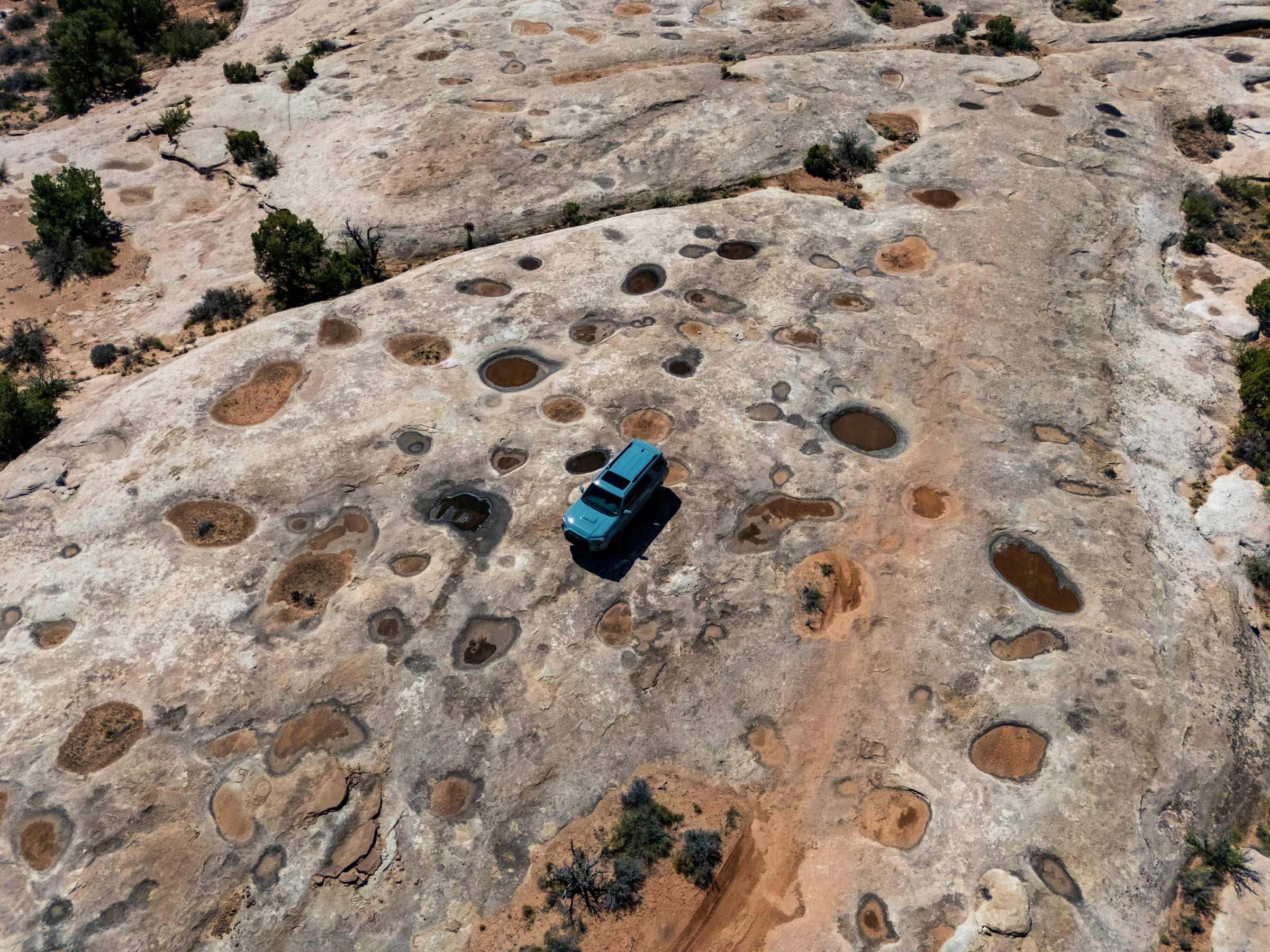 The 4Runner on the Slickrock, from Above, Deadman Point, near Moab, Utah