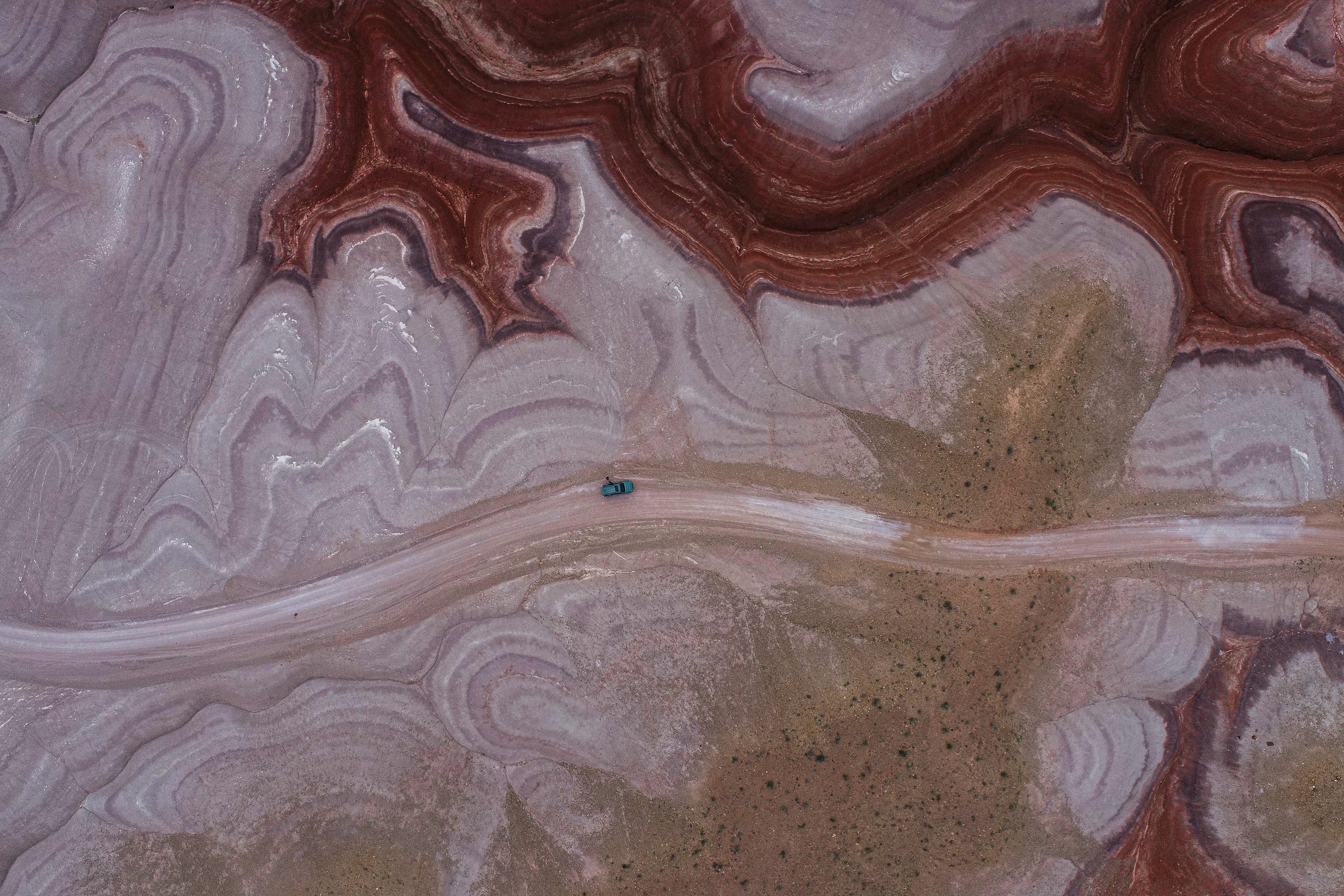 Bentonite Swirls, Near Factory Butte, Utah
