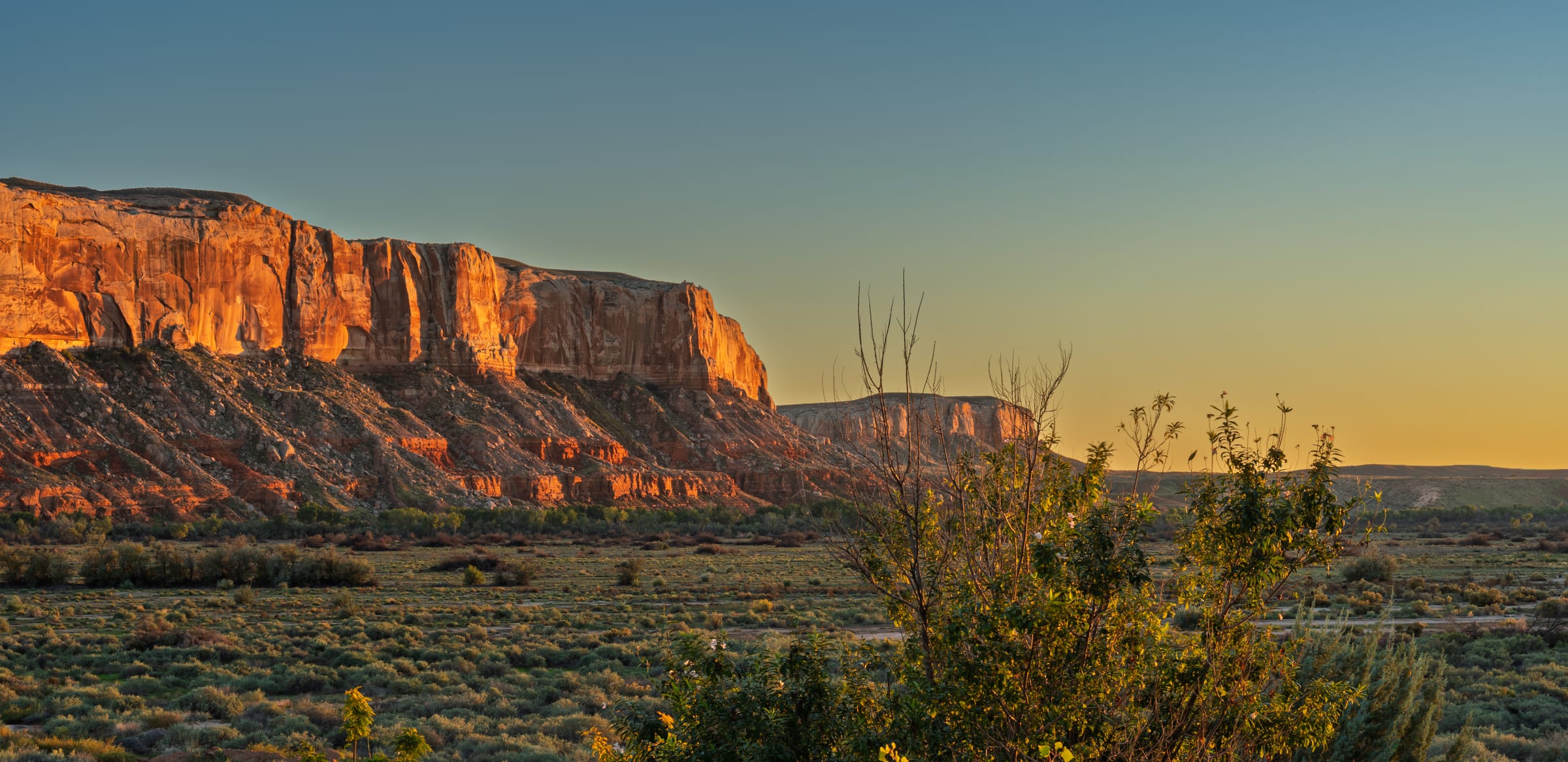 Bluff Cliffs in Last Light, Bluff, Utah