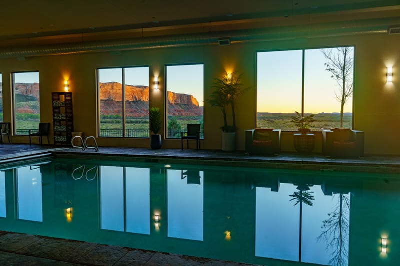 The Indoor Pool at Sundown, Desert Rose Resort, Bluff, Utah