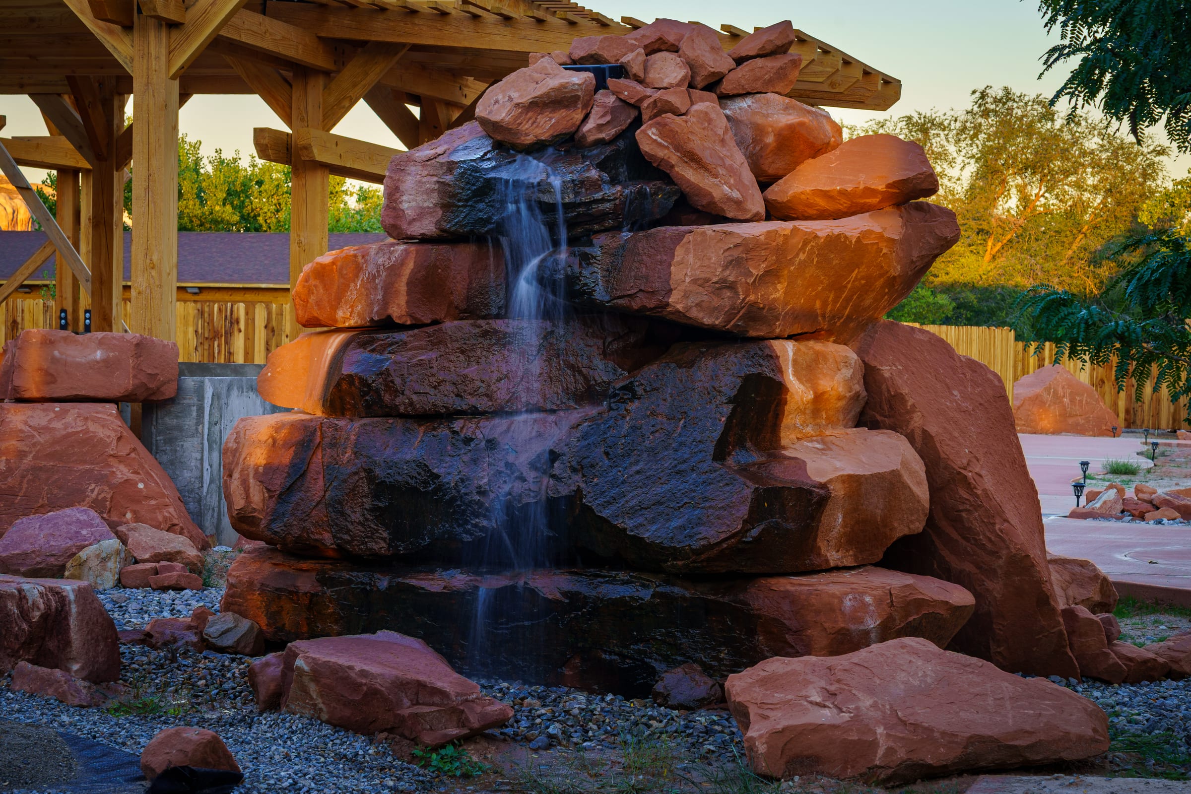 Sandstone Waterfall, Desert Rose Resort, Bluff, Utah