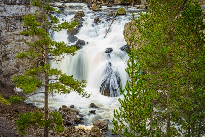 Firehole Falls and the Canyon Wall, Yellowstone National Park, Wyoming