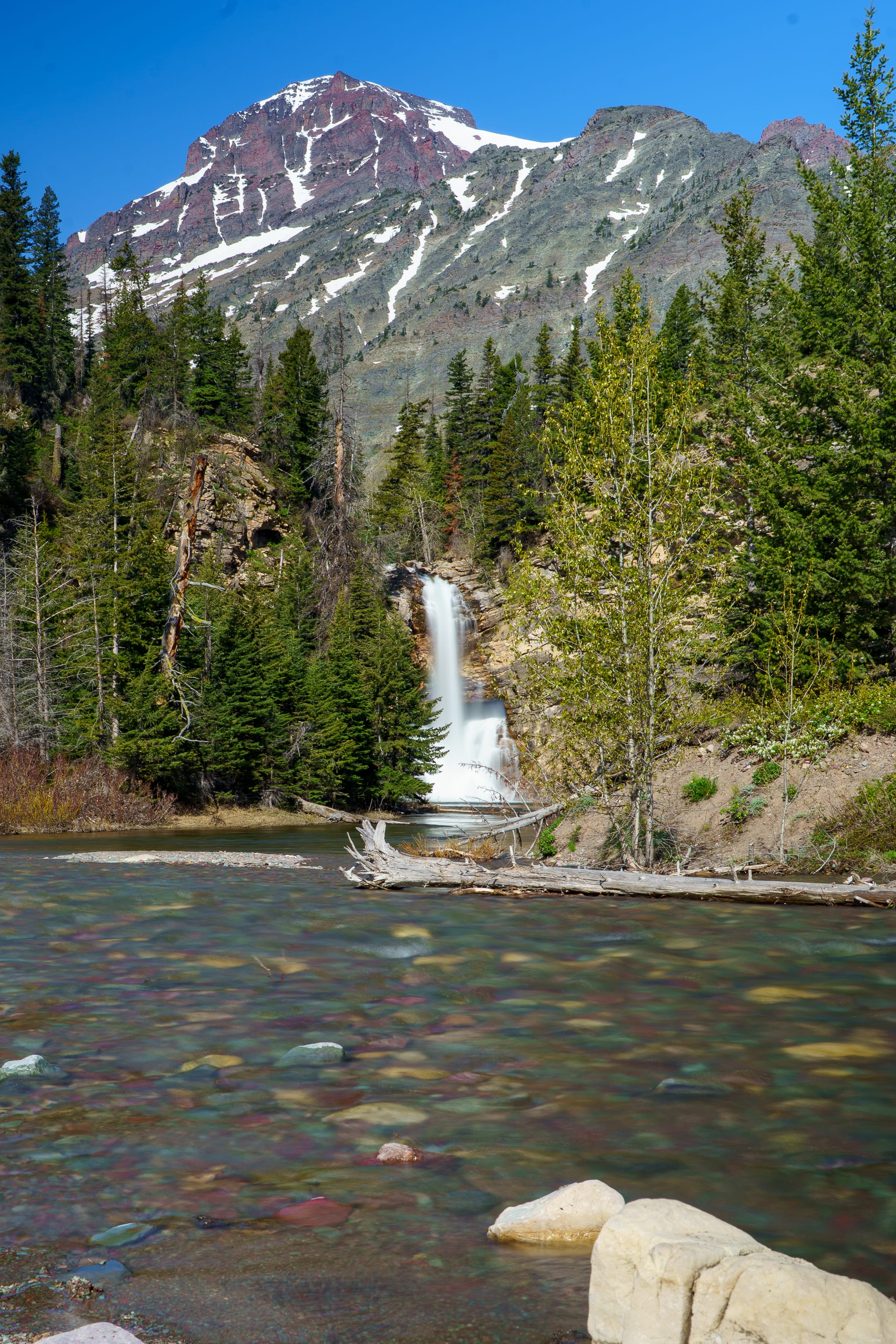 Falls below the Snow, Glacier National Park, Montana