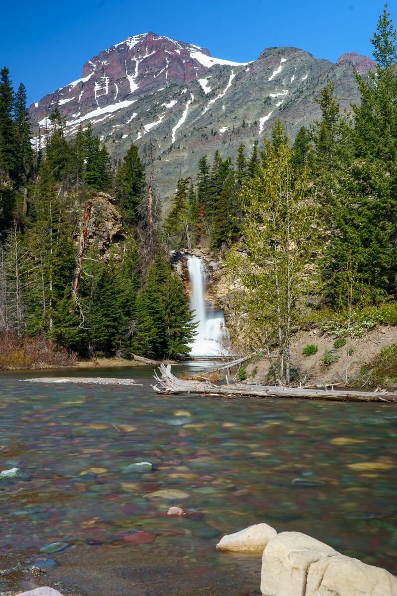 Falls below the Snow, Glacier National Park, Montana