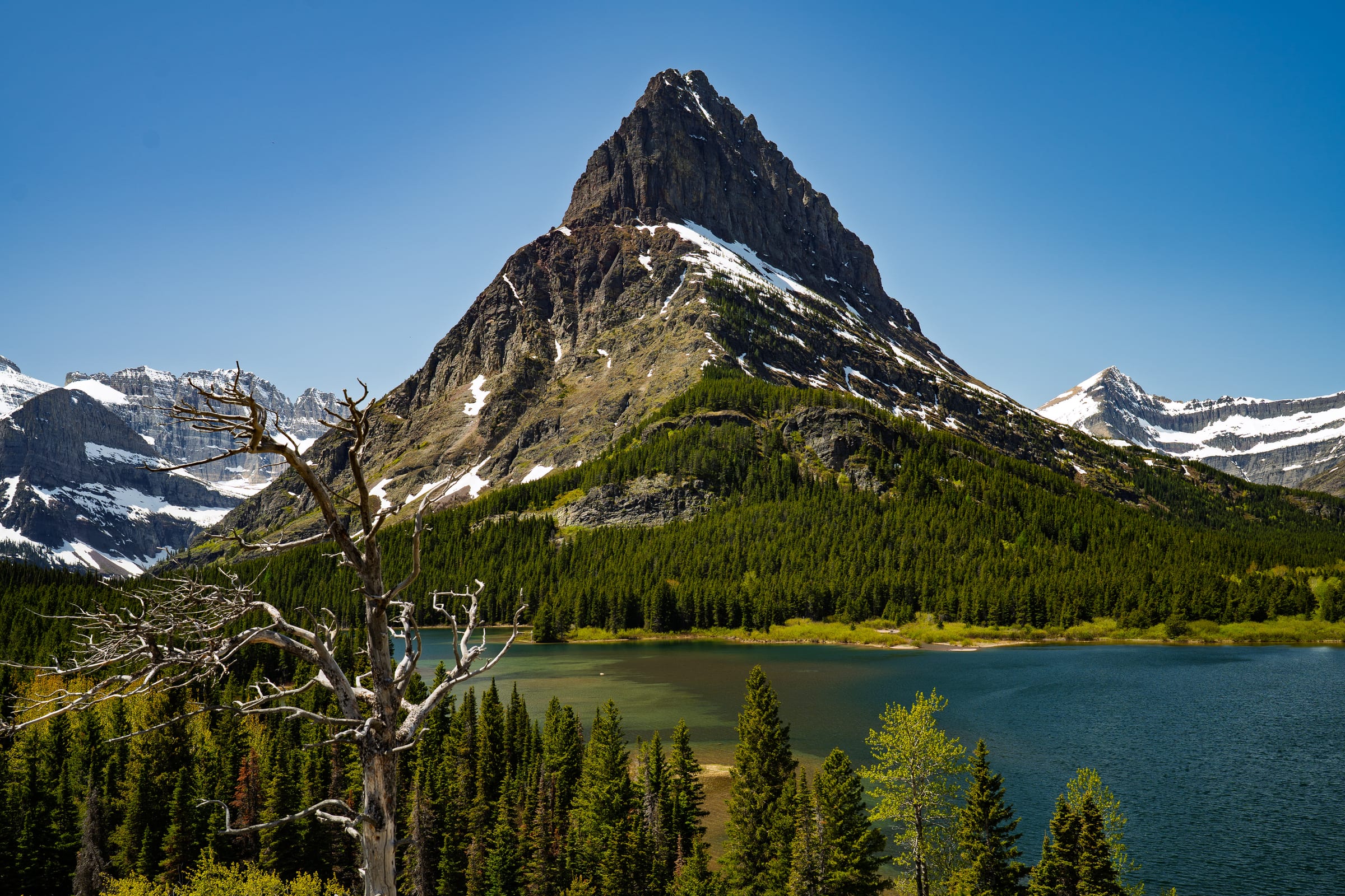 Grinnell Point over Swiftcurrent Lake, Glacier National Park, Montana