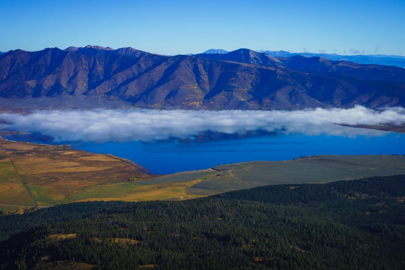 Fog over Henrys Lake, Island Park, Idaho