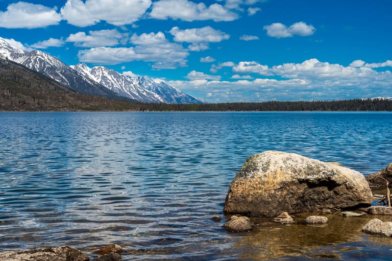A Boulder in Jenny Lake, Grand Teton National Park, Wyoming