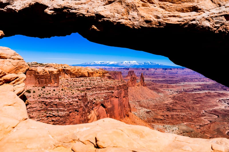 Mesa Arch and the La Sals, Island in the Sky, Canyonlands National Park, Utah