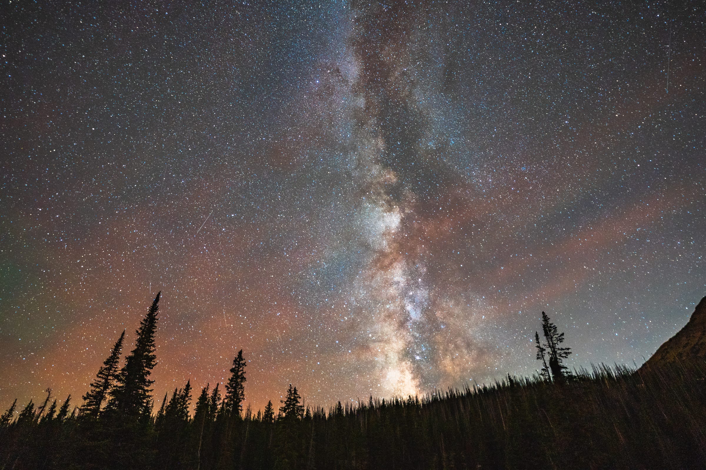 Milky Way over the Pines, The mountain west