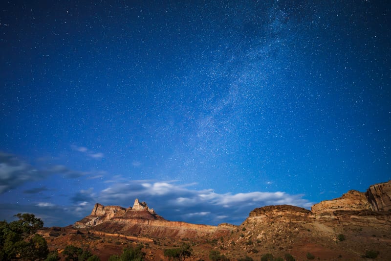Milky Way over Temple Mountain, San Rafael Swell, Utah