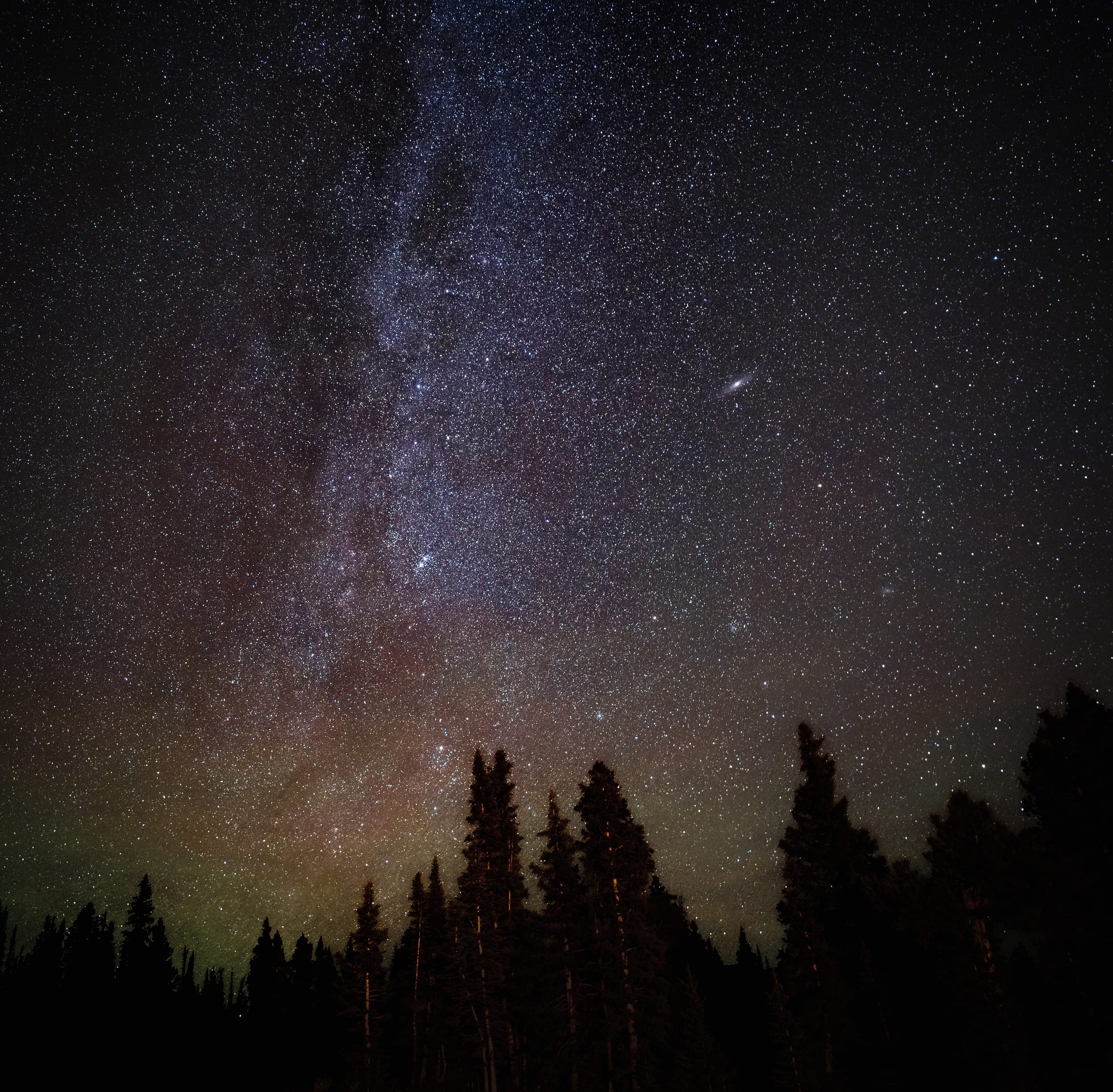 Andromeda over the Pines, Mirror Lake, Utah