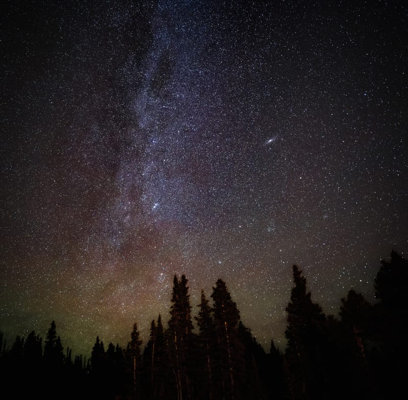 Andromeda over the Pines, Mirror Lake, Utah