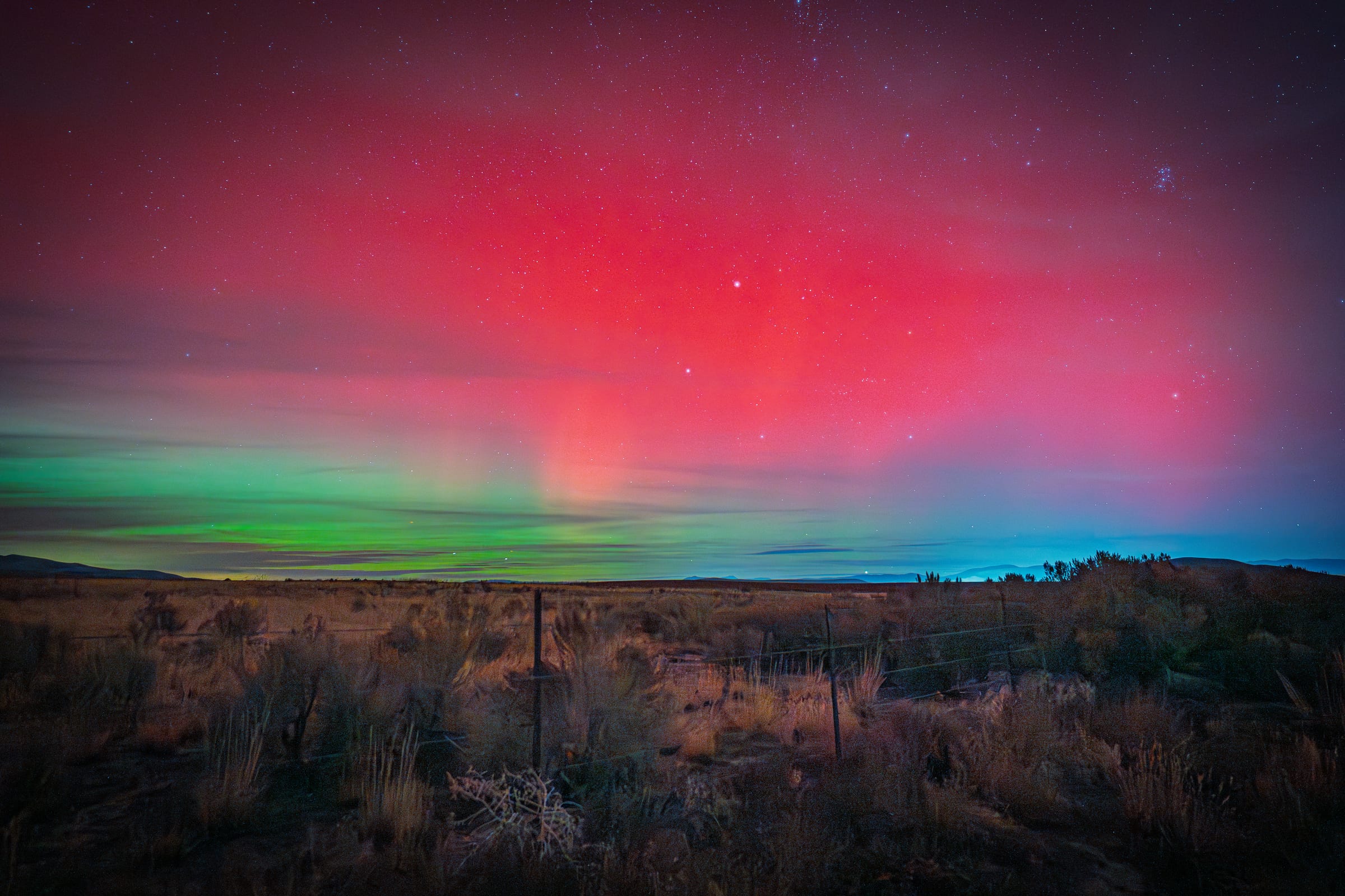 Red Aurora, November Storm, Near Golden Spike National Historical Park, Utah