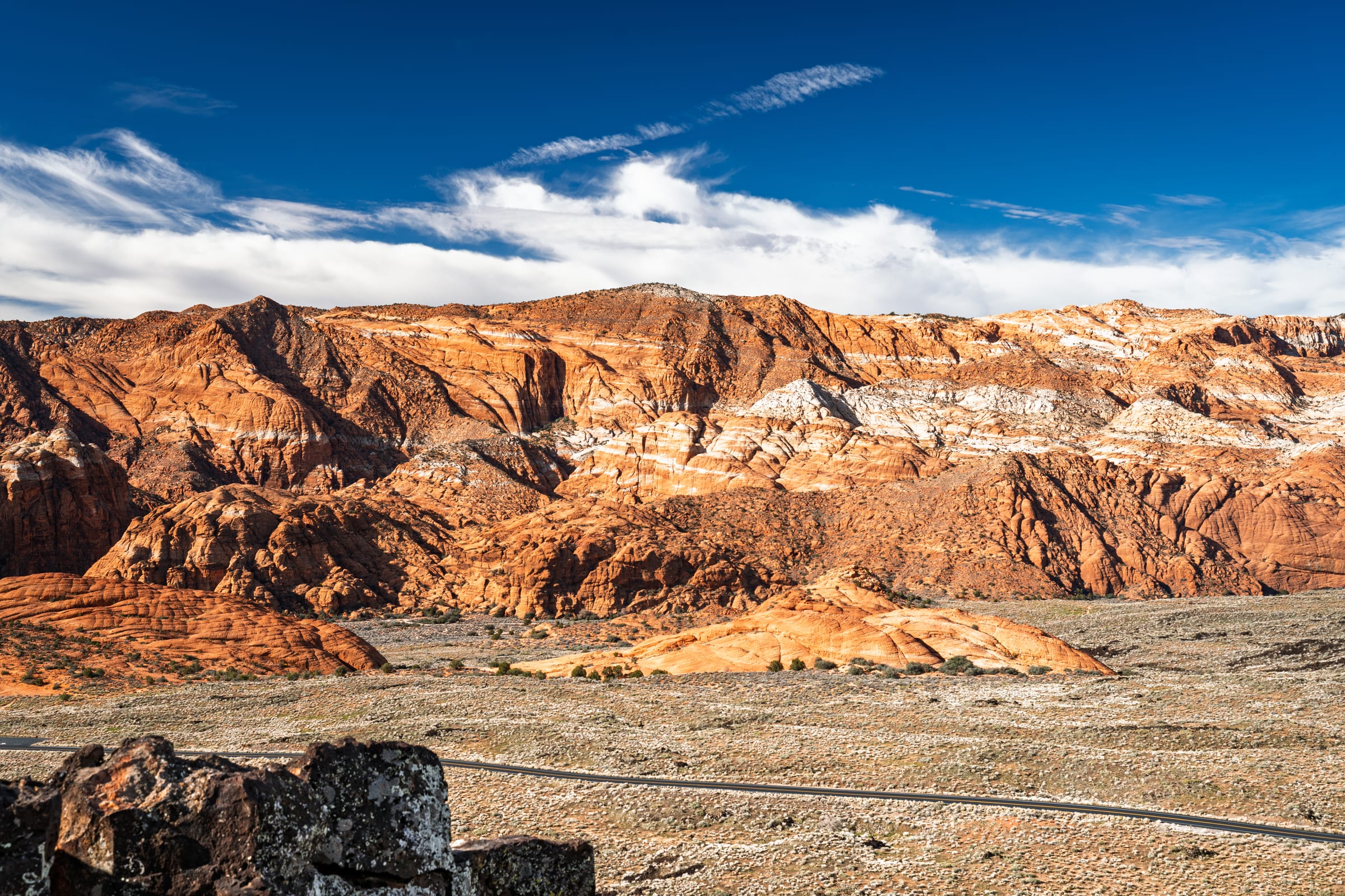 Lava and Navajo Sandstone, Snow Canyon State Park, Utah