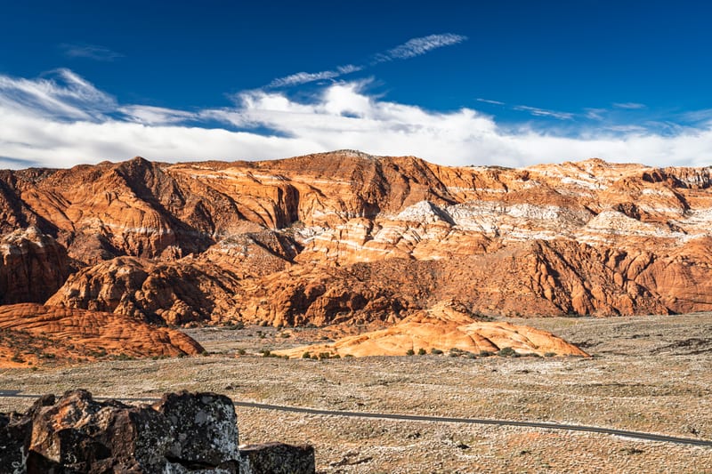Lava and Navajo Sandstone, Snow Canyon State Park, Utah