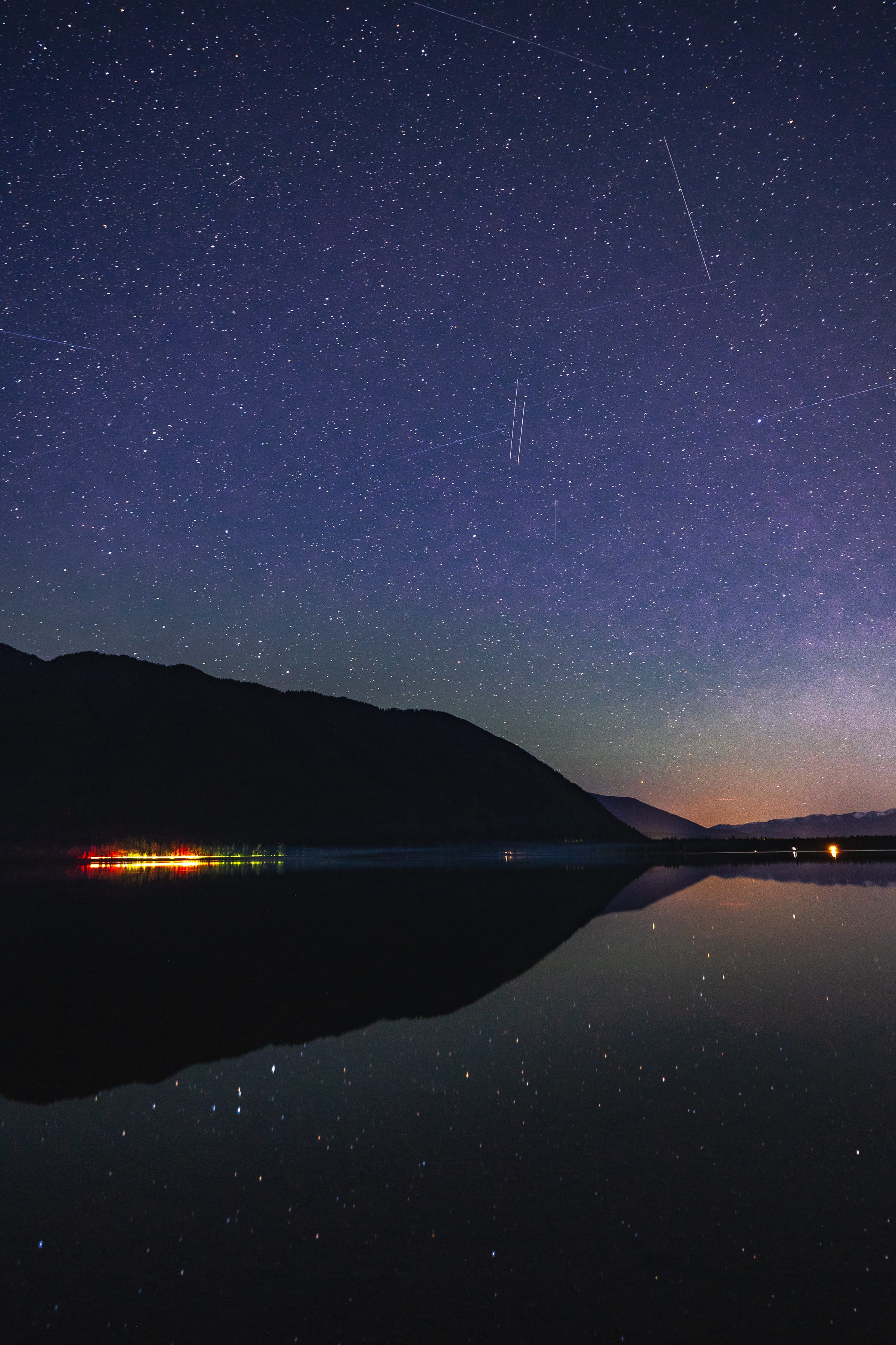 Stars over Lake McDonald, Glacier National Park, Montana