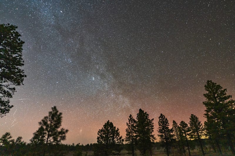 Stars over the Pine Meadow, Near Bryce Canyon, Utah