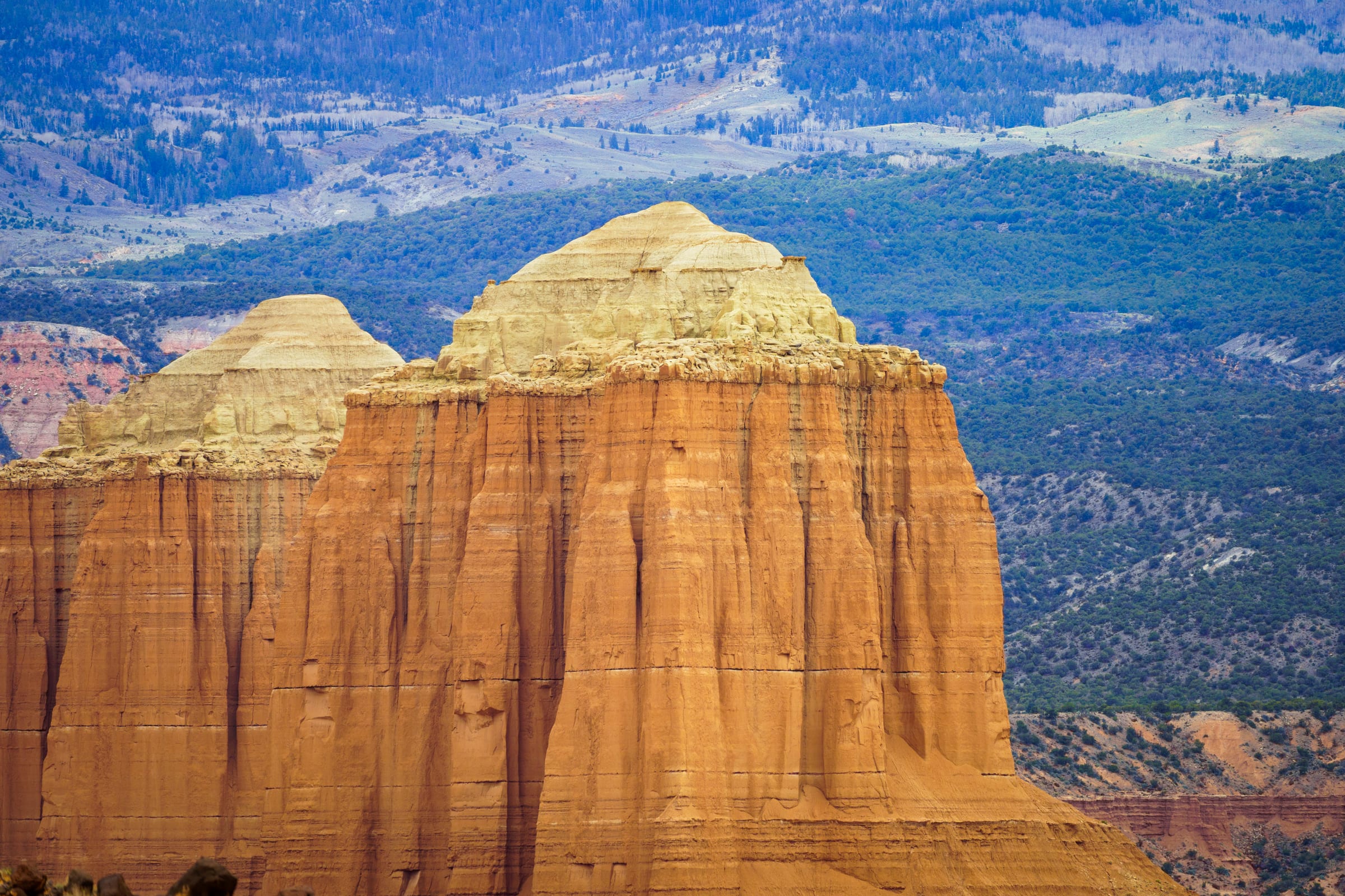 Monoliths in Upper Cathedral Valley, Upper Cathedral Valley, Capitol Reef National Park, Utah
